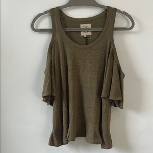 Chaser Flutter Sleeve Ruffled Tank Top